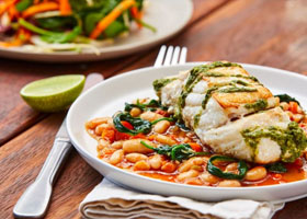 Barramundi with Tuscan beans