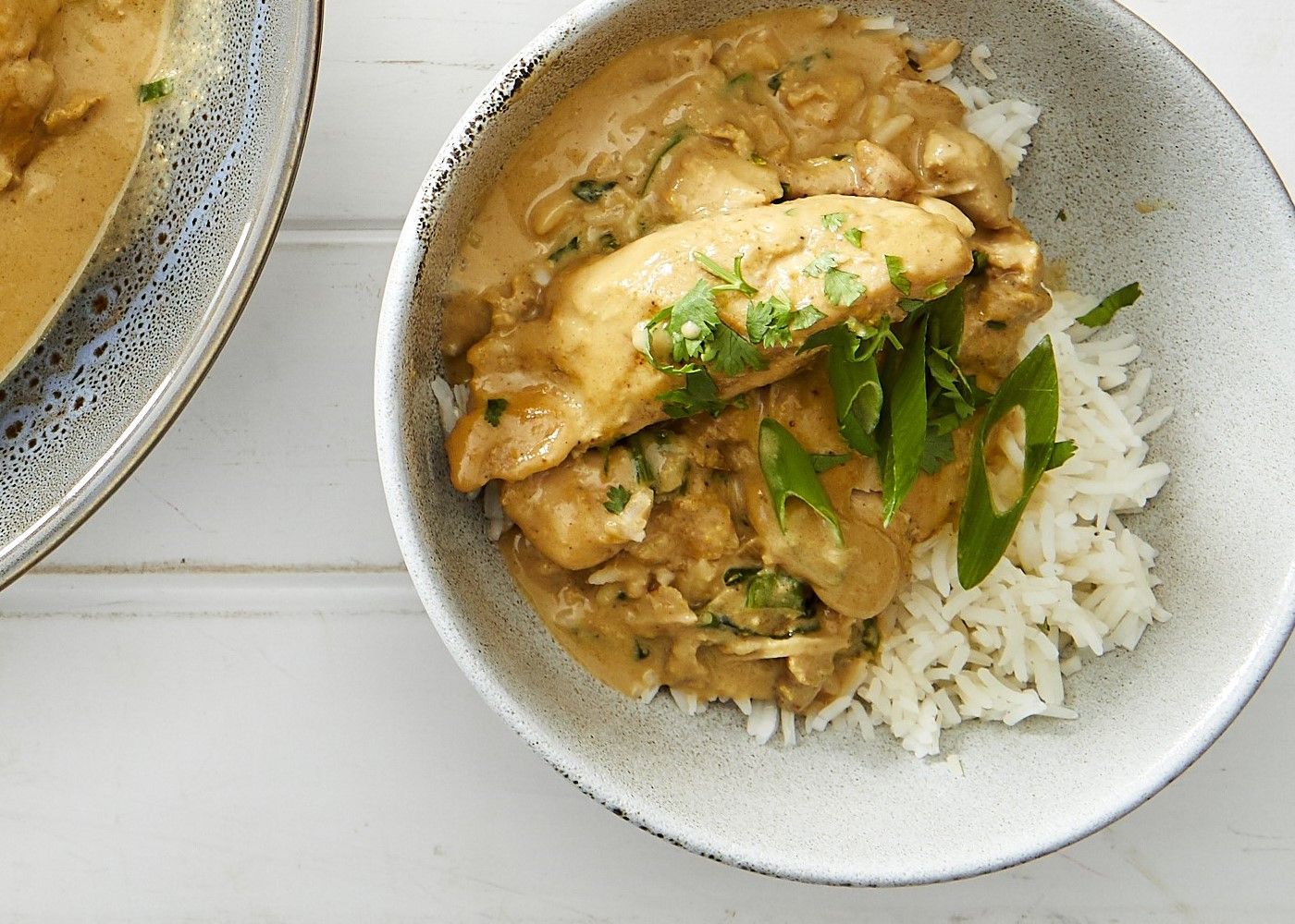 Chicken satay with coconut rice