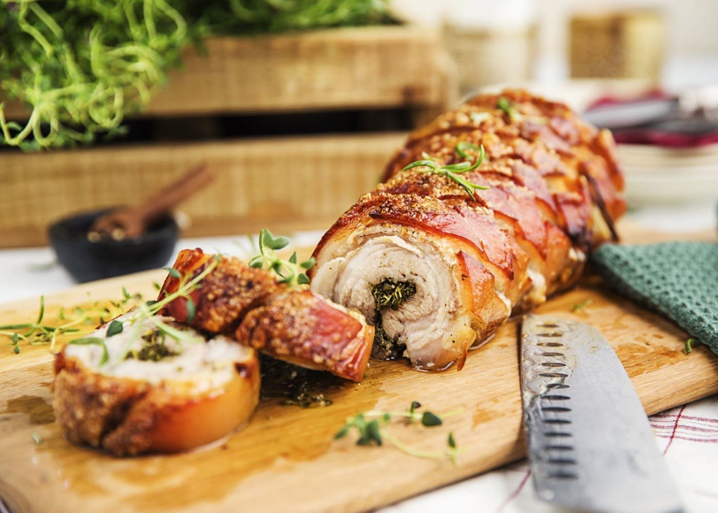 1.5kg RAW Porchetta w apricot + macadamia stuffing - serves 6